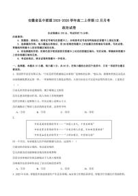 2025-2026学年安徽省县中联盟高二上学期12月质量检测政治试卷（有答案）