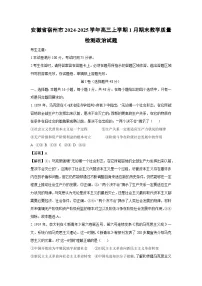 【政治】安徽省宿州市2024-2025学年高三上学期1月期末教学质量检测试题（学生版+解析版）