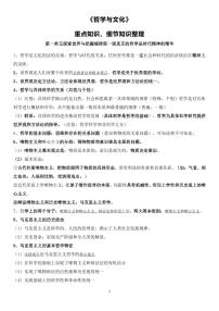 高中政治《哲学与文化》重点知识、细节知识整理知识清单（共15页）