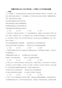 安徽省多校2025-2026学年高一上学期12月联考政治试卷（含答案）