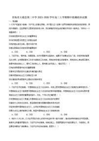 青海省大通回族土族自治县第二完全中学2026届高三上学期期中检测政治（含答案）试卷