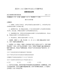 湖北武汉市2026届下学期高三三月调研考试（武汉二调） 政治试卷及答案