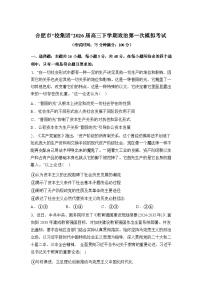 安徽合肥市“校集团”2026届高三下学期第一次模拟考试政治试卷含答案