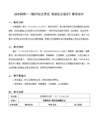 高中政治思品人教统编版必修2 经济与社会综合探究 践行社会责任 促进社会进步公开课教学设计