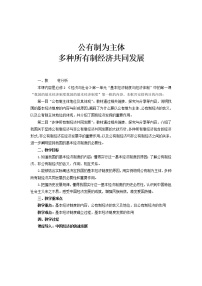 人教统编版必修2 经济与社会第一单元 基本经济制度与经济体制第一课 我国的基本经济制度公有制为主体 多种所有制经济共同发展教学设计