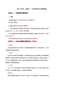 专业课第二单元 市场营销环境分析优质导学案及答案