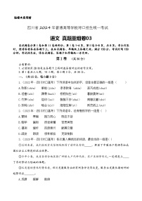 真题重组卷03-【中职专用】冲刺2024年对口高考语文真题重组卷（四川专用）（原卷版）