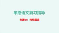 专题01 考纲讲解-【中职专用】备战2024年单考文化招生语文一轮复习讲练测（浙江适用）课件PPT