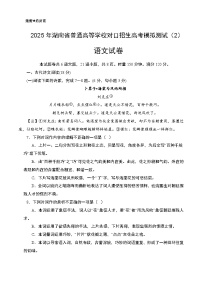 对口高考模拟卷（2）-【中职专用】2025年湖南省普通高等学校对口招生语文模拟测试卷