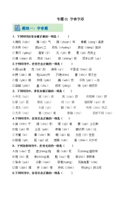 专题01 字音字形（考题练习）-【中职专用】高二语文上学期期末考点复习（高教版2023职业模块）