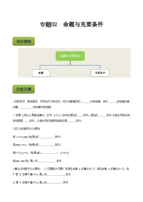 【备战2024年中职高考】中职数学 二轮复习 专题训练 专题02  命题与充要条件 -练习