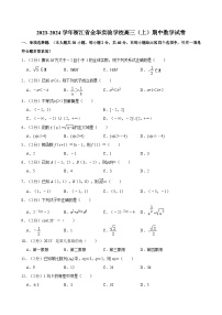 2023-2024学年浙江省金华实验学校高三（上）期中数学试卷