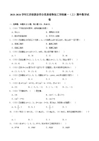 2023-2024学年江西省新余市分宜县南铁技工学校高一（上）期中数学试卷