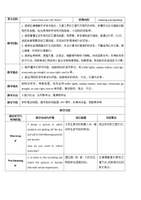 中职英语外研版 (2021)基础模块1Unit 4 How Can I Get There?精品表格教案设计