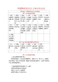 中职政治 (道德与法治)部编高教版(2023)中国特色社会主义内容概览学案及答案