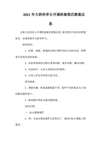 2021年大班科学公开课拆装笔芯教案反思