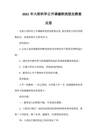 2021年大班科学公开课磁铁找朋友教案反思