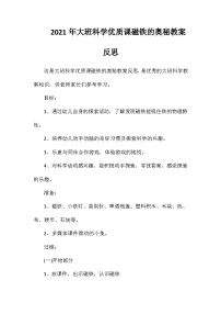 2021年大班科学优质课磁铁的奥秘教案反思