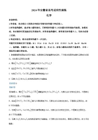 20241月普通高等学校招生全国统一考试适应性测试（九省联考）化学试题（适用地区：安徽）含解析