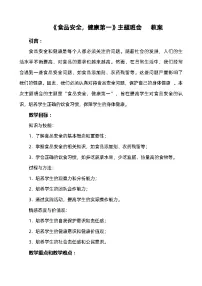 《食品安全，健康第一》主题班会 教案