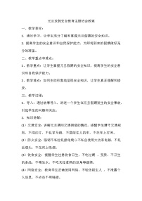 元旦放假安全教育主题班会教案