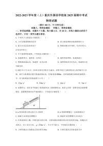 2022-2023学年重庆市四川外国语大学附属学校高一上学期期中考试物理试题