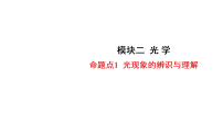 2026年中考物理一轮复习 练习课件含答案 模块二 光学 命题点1 光现象的辨识与理解