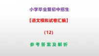 小学毕业暨初中招生语文模拟试卷汇编（12）A3（原卷版+解析版）+PPT（参考答案课件）