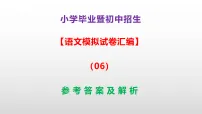小学毕业暨初中招生语文模拟试卷汇编（06）A3（原卷版+解析版）+PPT（参考答案课件）