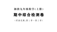 初中数学新湘教版九年级上册期中综合训练课件（放映显示答案）（2026秋）